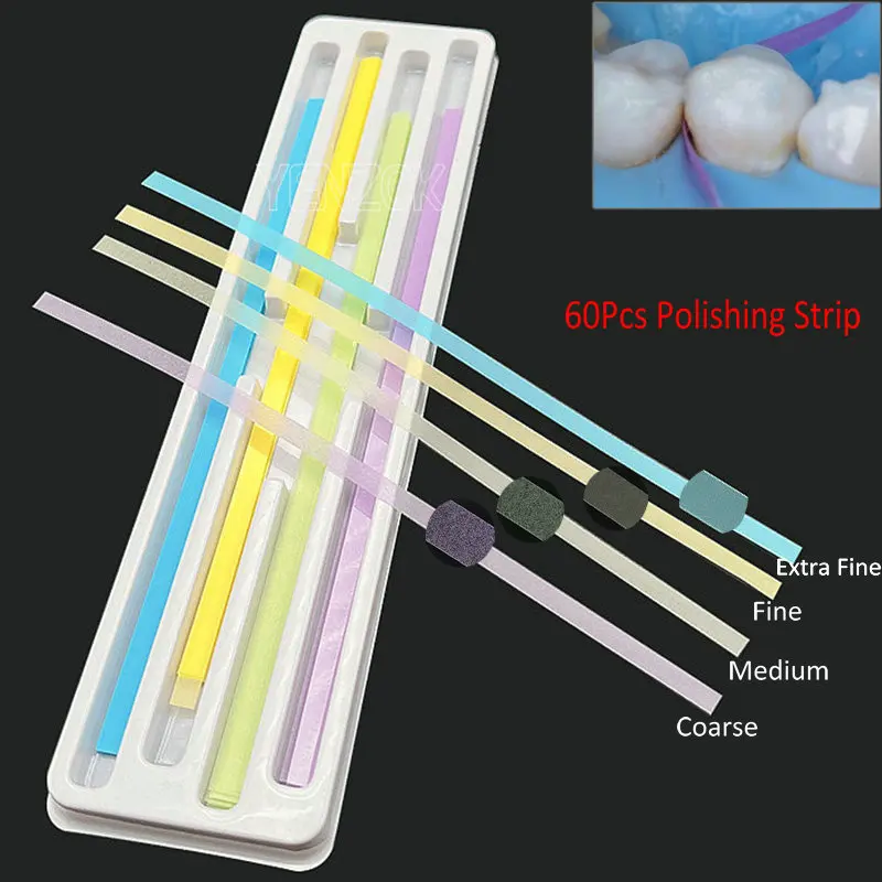 60pcs/box Dental Resin Polishing Strip Teeth Grinding Smooth Materials 4mm*150mm Dentist Tool