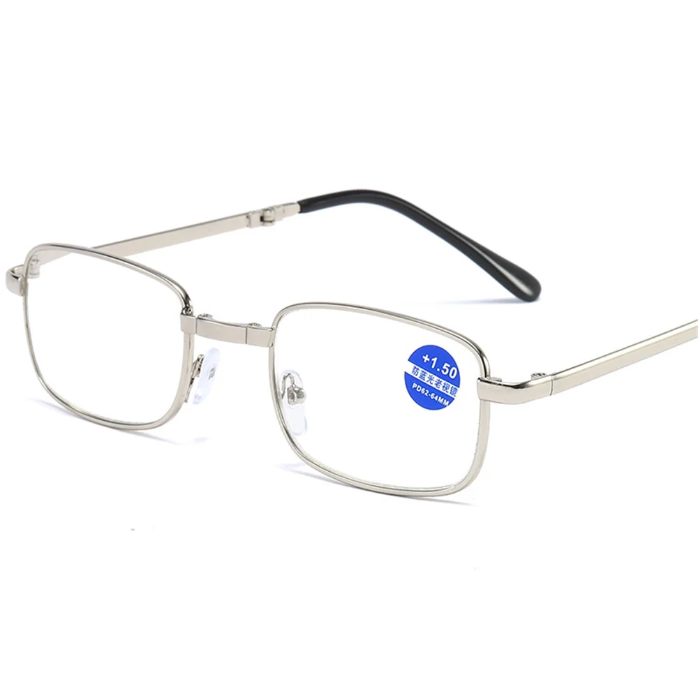 Foldable Reading Glasses Folding Presbyopia Men Women Metal Retro Computer Reading Glasses With Case 1.0 1.5 2.0 2.5 3.0 3.5 4.0