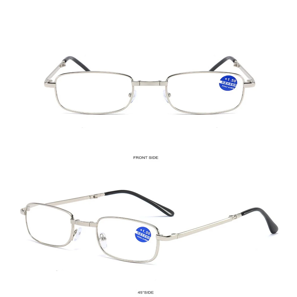 Foldable Reading Glasses Folding Presbyopia Men Women Metal Retro Computer Reading Glasses With Case 1.0 1.5 2.0 2.5 3.0 3.5 4.0