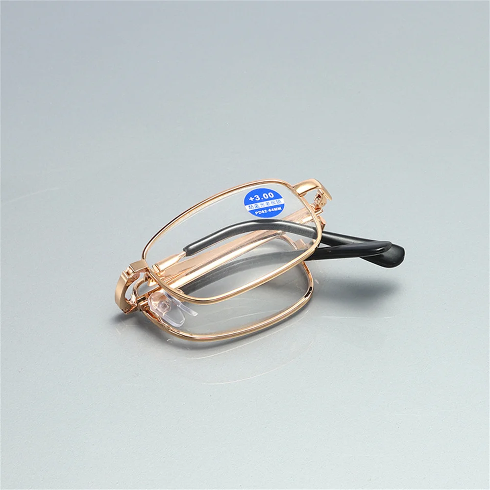 Foldable Reading Glasses Folding Presbyopia Men Women Metal Retro Computer Reading Glasses With Case 1.0 1.5 2.0 2.5 3.0 3.5 4.0