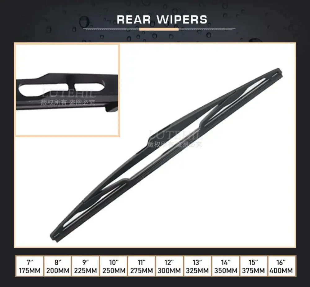 For Peugeot 206 Hatchback 2001-2006 2002 2003 Wiper Front & Rear Wiper Blades Windshield Windscreen Window Brushes 26"+16"+14"