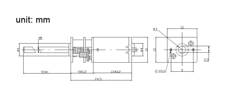 1pcs GA12-N20 M4*55 Micro Reduction Gear Motor 3V 6V 12V DC Motors Longer Threaded Electric Motor