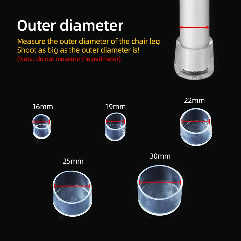 4/8/12/16 PCS Anti-Noise Chair Leg Silicone Floor Protectors Transparent Rubber Furniture Leg Cap Non-Slip Table Feet Caps Cover