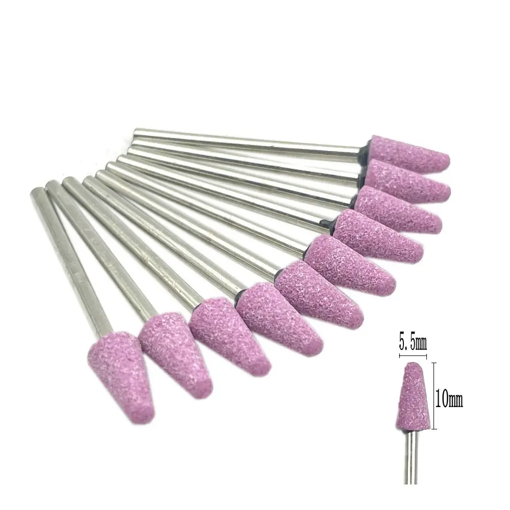 10pcs/set Dental Stone Grinder Polisher Burs 2.35mm Shank For Contouring Shaping Porcelain Dental Rotary Stone Polisher