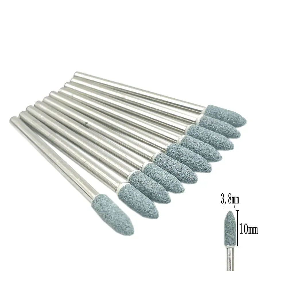10pcs/set Dental Stone Grinder Polisher Burs 2.35mm Shank For Contouring Shaping Porcelain Dental Rotary Stone Polisher