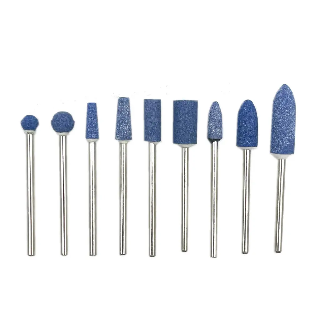 10pcs/set Dental Stone Grinder Polisher Burs 2.35mm Shank For Contouring Shaping Porcelain Dental Rotary Stone Polisher
