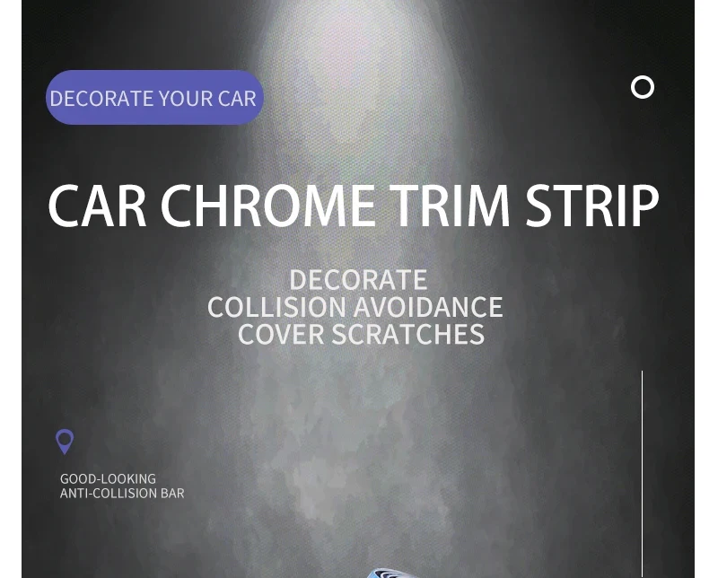 Car Body Strip Bumper Auto Door Protective Moulding Styling Trim Sticker Anti-Collision Tape Bumper Grill Chrome Moulding Trim