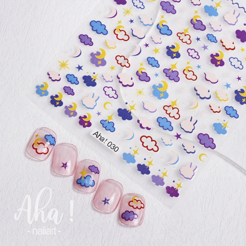 1pc Cartoon Kawaii Dinosaur bear animal Nail Art Sticker rabbit Floret Ultra-thin Japanese Decal Self Adhesive Manicure Decor #3
