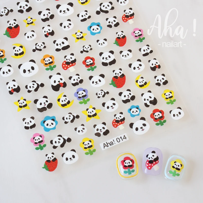 1pc Cartoon Kawaii Dinosaur bear animal Nail Art Sticker rabbit Floret Ultra-thin Japanese Decal Self Adhesive Manicure Decor #3