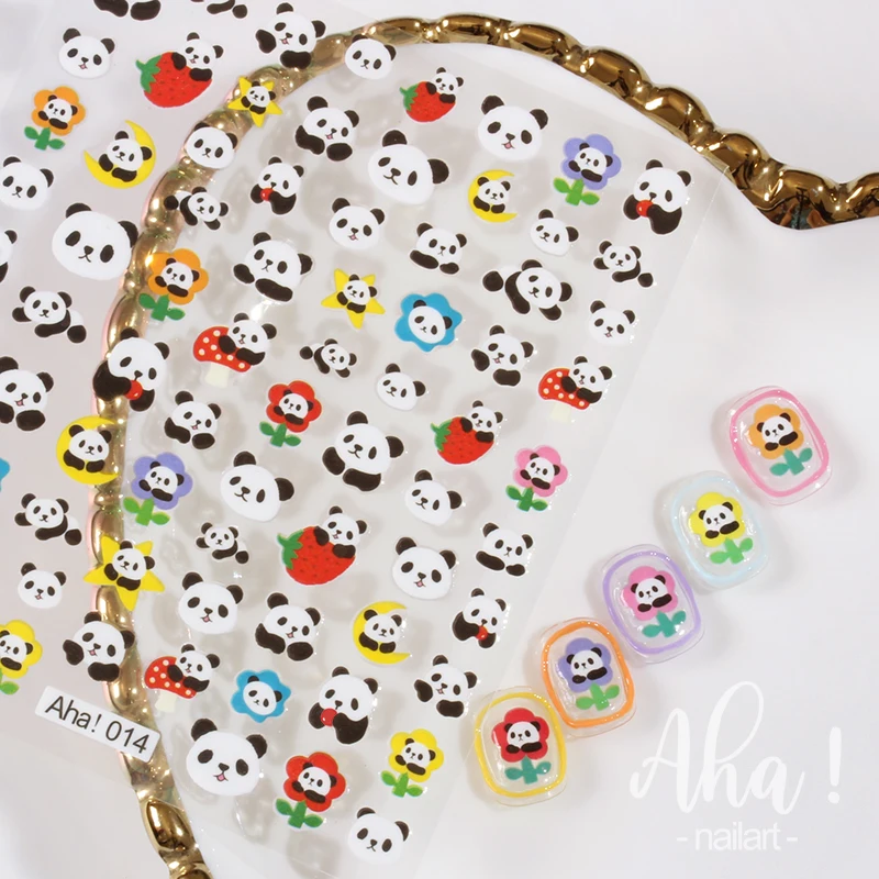 1pc Cartoon Kawaii Dinosaur bear animal Nail Art Sticker rabbit Floret Ultra-thin Japanese Decal Self Adhesive Manicure Decor #3