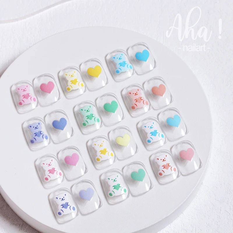 1pc Cartoon Kawaii Dinosaur bear animal Nail Art Sticker rabbit Floret Ultra-thin Japanese Decal Self Adhesive Manicure Decor #3