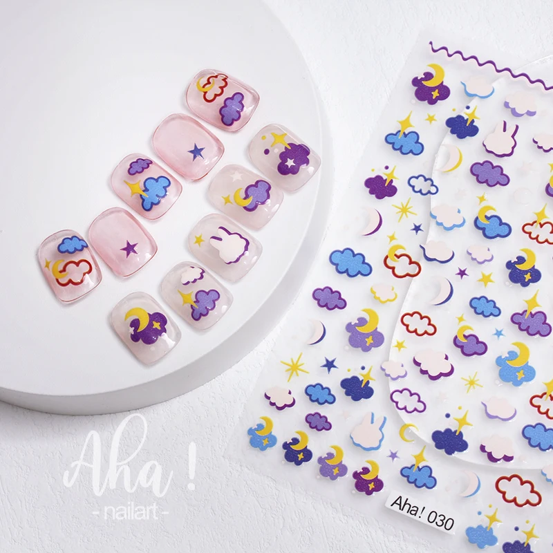 1pc Cartoon Kawaii Dinosaur bear animal Nail Art Sticker rabbit Floret Ultra-thin Japanese Decal Self Adhesive Manicure Decor #3