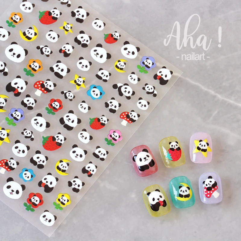 1pc Cartoon Kawaii Dinosaur bear animal Nail Art Sticker rabbit Floret Ultra-thin Japanese Decal Self Adhesive Manicure Decor #3