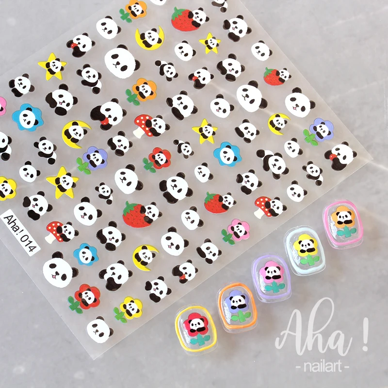 1pc Cartoon Kawaii Dinosaur bear animal Nail Art Sticker rabbit Floret Ultra-thin Japanese Decal Self Adhesive Manicure Decor #3