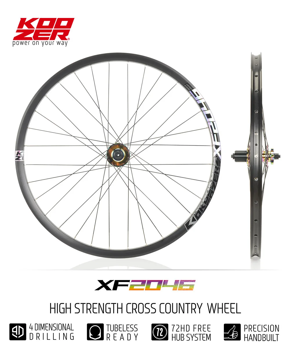 KOOZER XF2046 Mountain bike wheelset 26/27.5/29er inch MTB rim 4 Bearing Thru QR XM490PRO hub HG XD MS 8 9 10 11 12speed Wheels