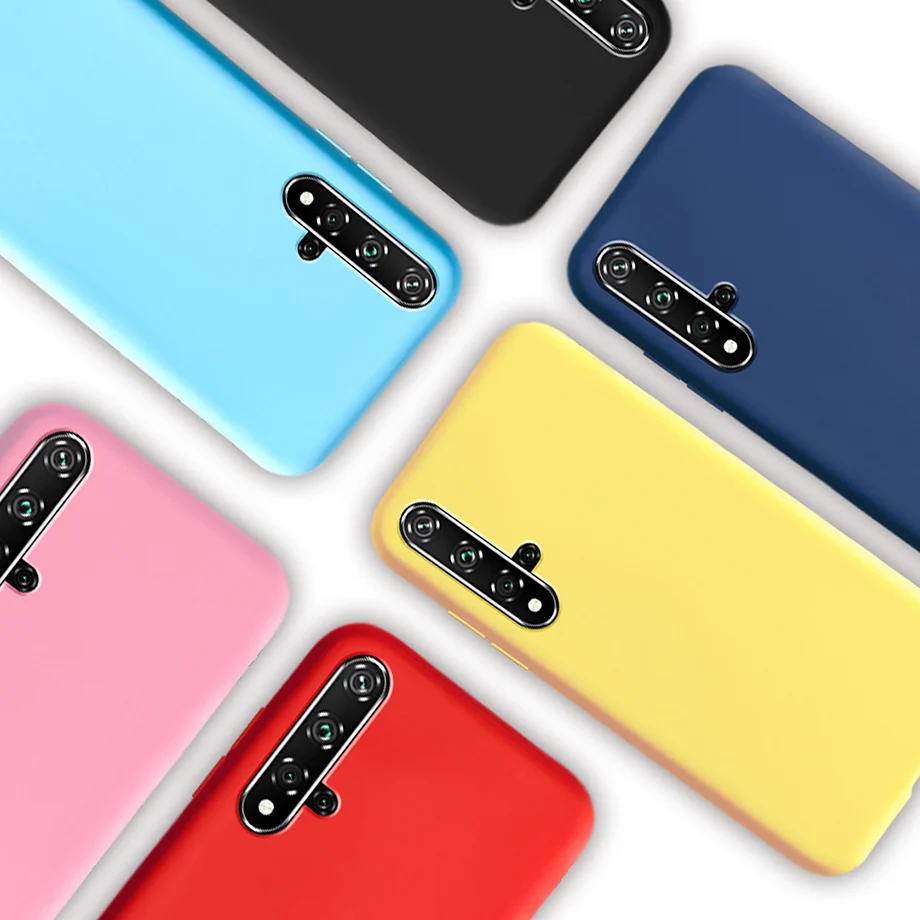 Case For Huawei Nova 5T Phone Case Shockproof Candy Color TPU Liquid Silicone Soft Back Cases Cover for Huawei Nova 5 T Nova5T