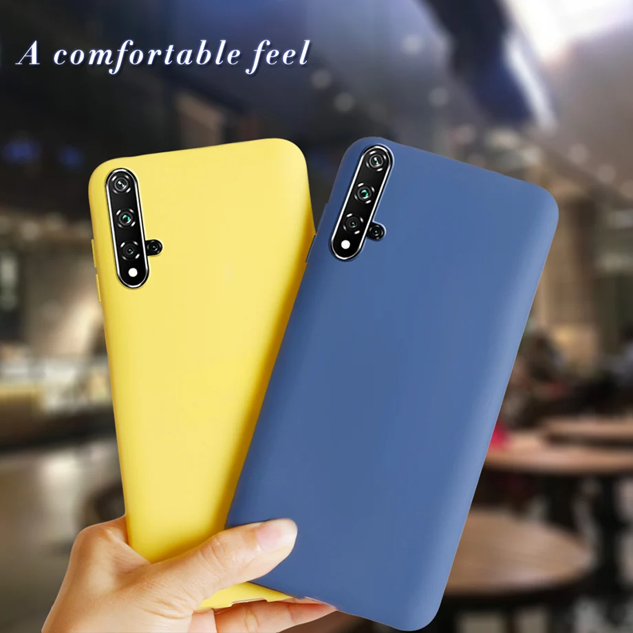 Case For Huawei Nova 5T Phone Case Shockproof Candy Color TPU Liquid Silicone Soft Back Cases Cover for Huawei Nova 5 T Nova5T