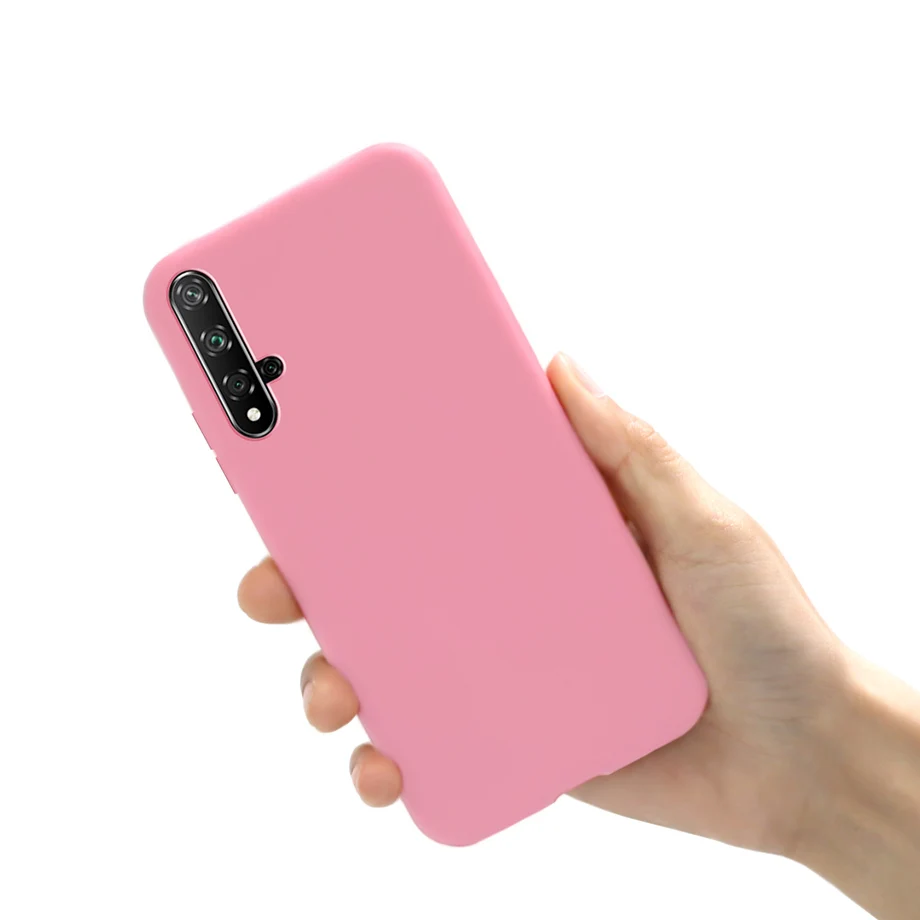 Case For Huawei Nova 5T Phone Case Shockproof Candy Color TPU Liquid Silicone Soft Back Cases Cover for Huawei Nova 5 T Nova5T