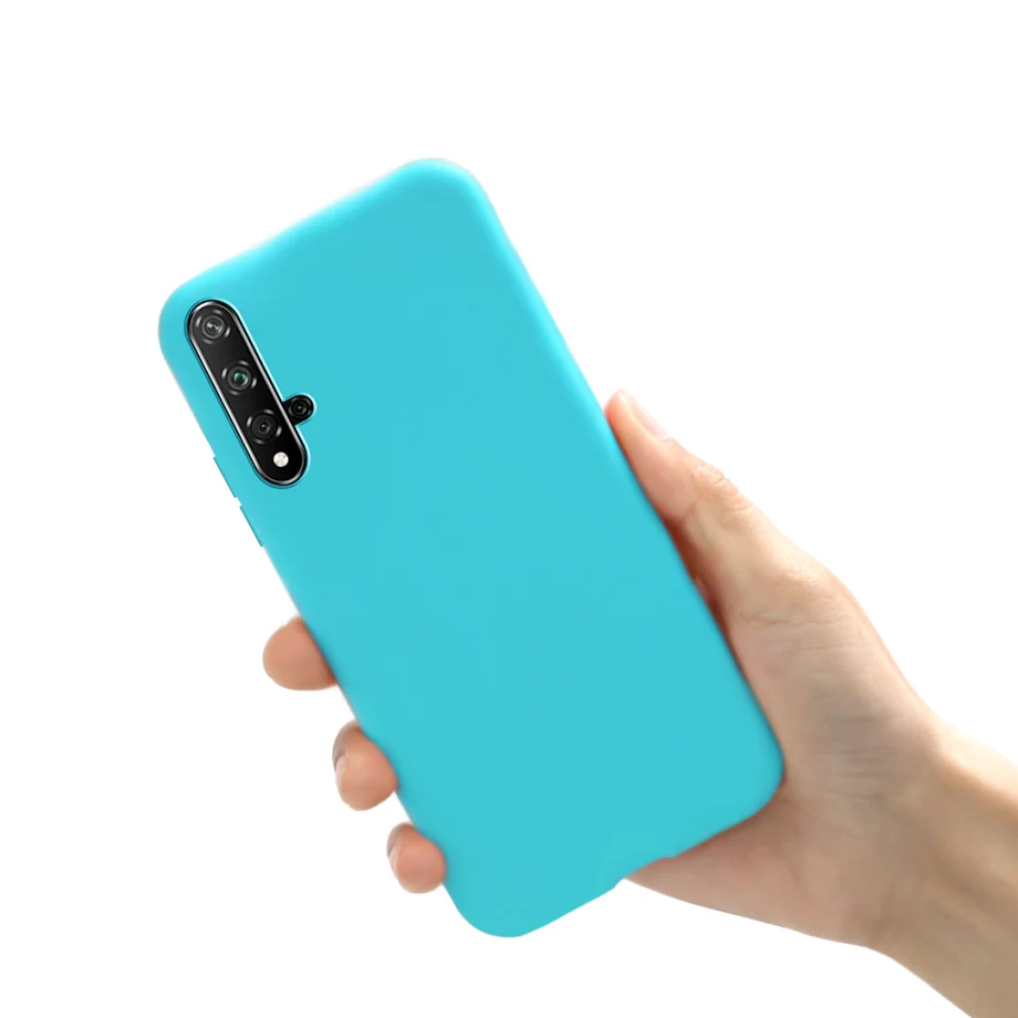 Case For Huawei Nova 5T Phone Case Shockproof Candy Color TPU Liquid Silicone Soft Back Cases Cover for Huawei Nova 5 T Nova5T