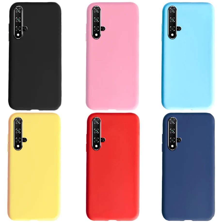 Case For Huawei Nova 5T Phone Case Shockproof Candy Color TPU Liquid Silicone Soft Back Cases Cover for Huawei Nova 5 T Nova5T