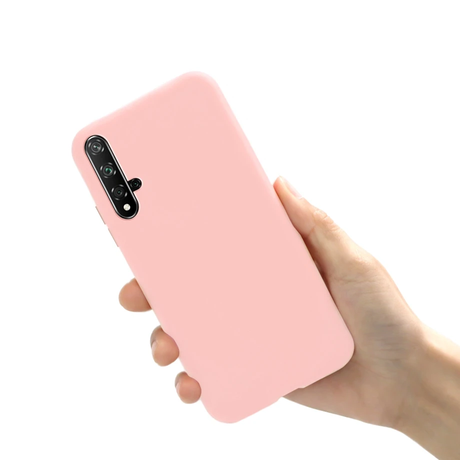 Case For Huawei Nova 5T Phone Case Shockproof Candy Color TPU Liquid Silicone Soft Back Cases Cover for Huawei Nova 5 T Nova5T