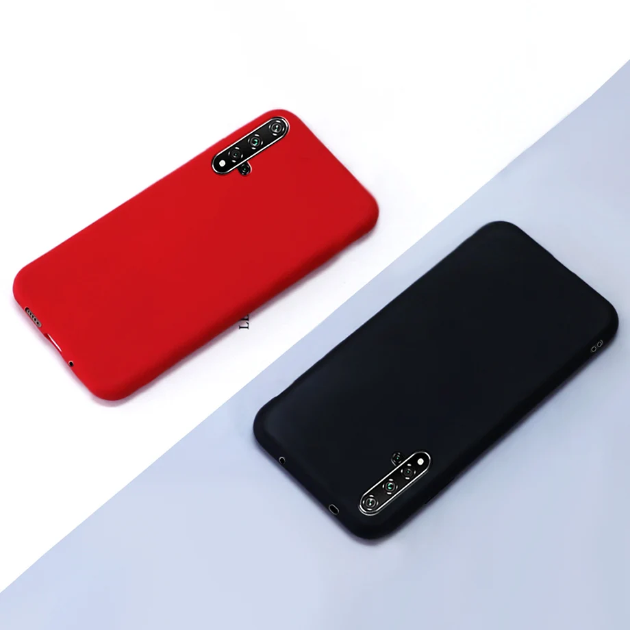 Case For Huawei Nova 5T Phone Case Shockproof Candy Color TPU Liquid Silicone Soft Back Cases Cover for Huawei Nova 5 T Nova5T