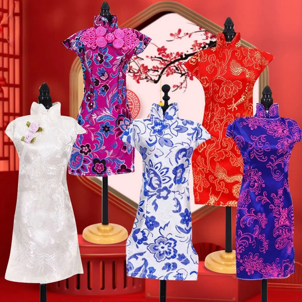 Handmade 30cm Doll Accessories Unique Dress Clothes For Chinese Traditional Dress Cheongsam Style Evening Dress 1/6 Doll Clothes
