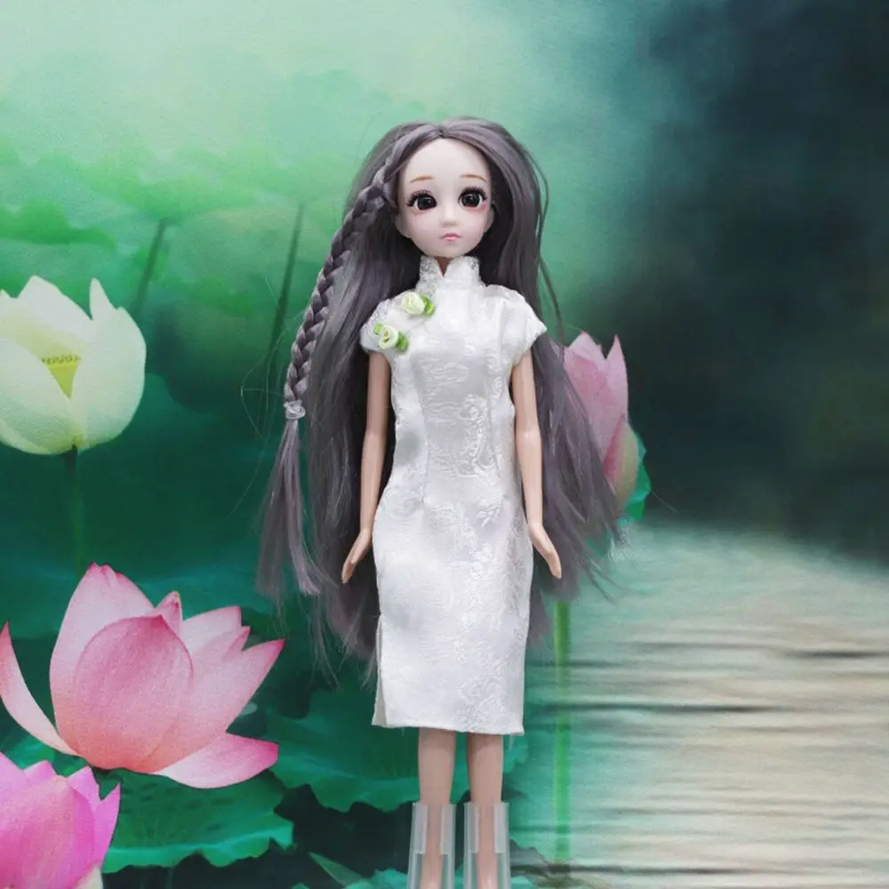 Handmade 30cm Doll Accessories Unique Dress Clothes For Chinese Traditional Dress Cheongsam Style Evening Dress 1/6 Doll Clothes