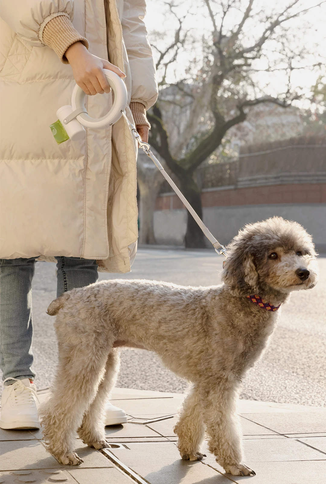 MOESTAR 2022 UFO Retractable Pet Leash 2 Plus 3.0m Flexible Dog Traction Rope with Rechargeable LED Light Ring Shape
