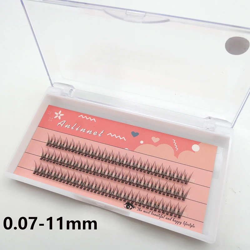 120 Clusters of 10D Fishtail Hairs Natural Eyelash Extension Personal Eyelashes A Type Fairy Eyelashes Thick Eyelashes Tool