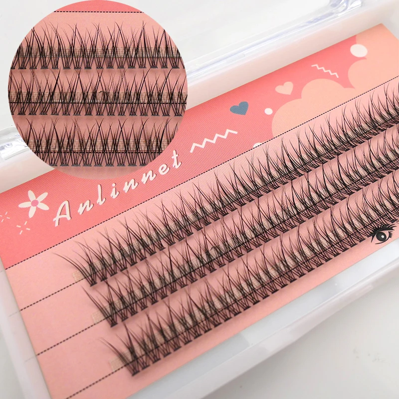 120 Clusters of 10D Fishtail Hairs Natural Eyelash Extension Personal Eyelashes A Type Fairy Eyelashes Thick Eyelashes Tool
