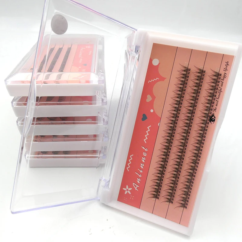 120 Clusters of 10D Fishtail Hairs Natural Eyelash Extension Personal Eyelashes A Type Fairy Eyelashes Thick Eyelashes Tool
