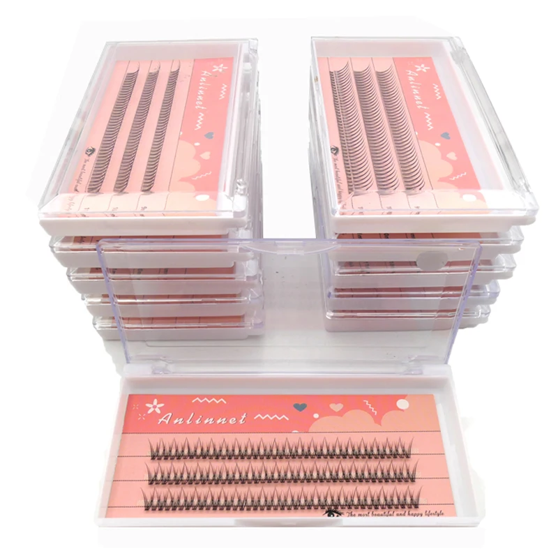 120 Clusters of 10D Fishtail Hairs Natural Eyelash Extension Personal Eyelashes A Type Fairy Eyelashes Thick Eyelashes Tool