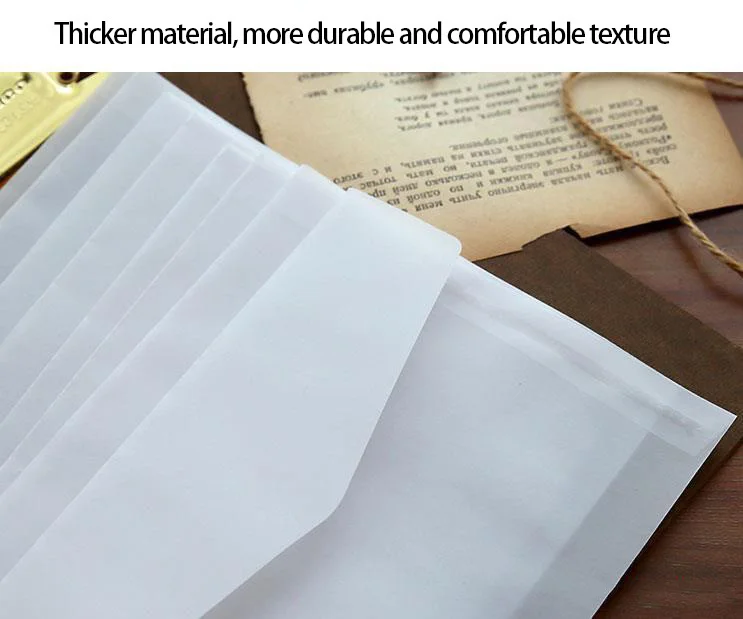10pcs/lot Custom Transparent Envelope Translucent Paper Envelopes Set Letter Vintage Wedding Invitation Envelopes for Cards