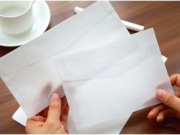 10pcs/lot Custom Transparent Envelope Translucent Paper Envelopes Set Letter Vintage Wedding Invitation Envelopes for Cards