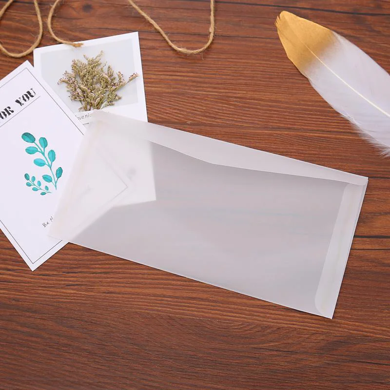 10pcs/lot Custom Transparent Envelope Translucent Paper Envelopes Set Letter Vintage Wedding Invitation Envelopes for Cards
