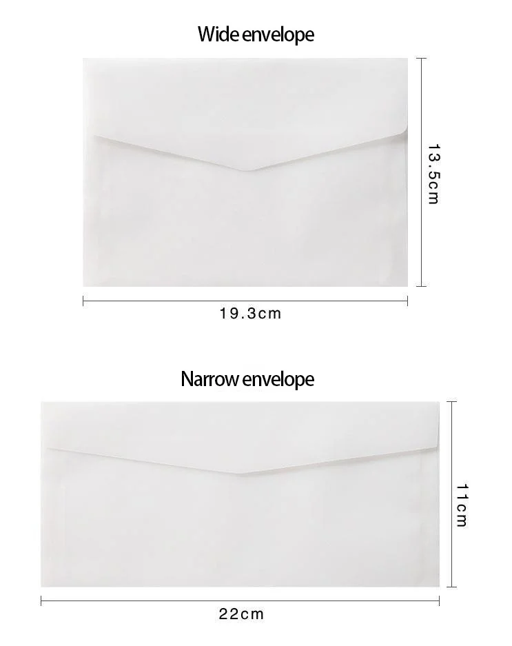 10pcs/lot Custom Transparent Envelope Translucent Paper Envelopes Set Letter Vintage Wedding Invitation Envelopes for Cards
