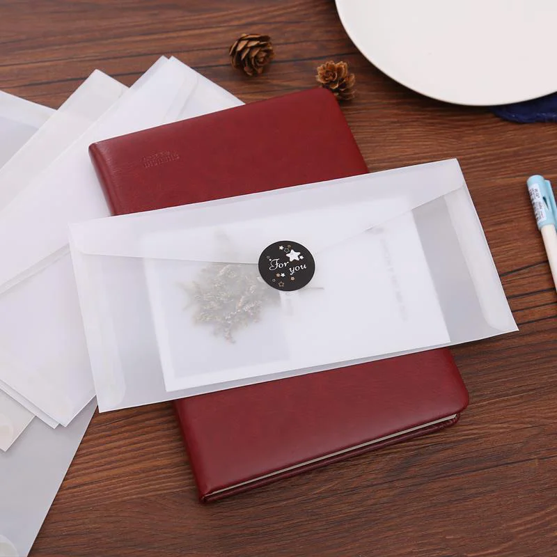 10pcs/lot Custom Transparent Envelope Translucent Paper Envelopes Set Letter Vintage Wedding Invitation Envelopes for Cards