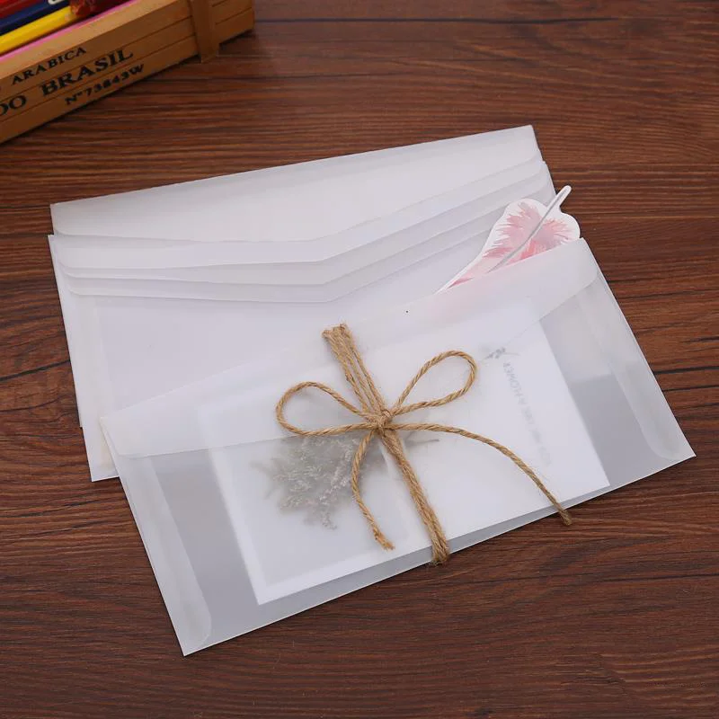 10pcs/lot Custom Transparent Envelope Translucent Paper Envelopes Set Letter Vintage Wedding Invitation Envelopes for Cards