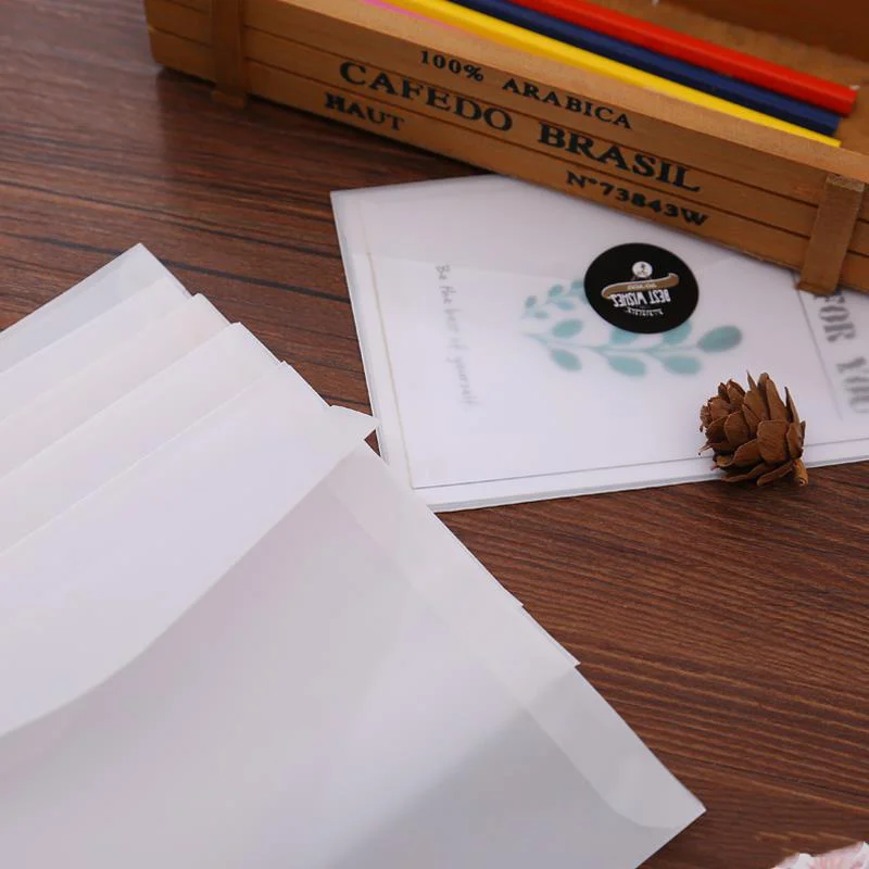 10pcs/lot Custom Transparent Envelope Translucent Paper Envelopes Set Letter Vintage Wedding Invitation Envelopes for Cards
