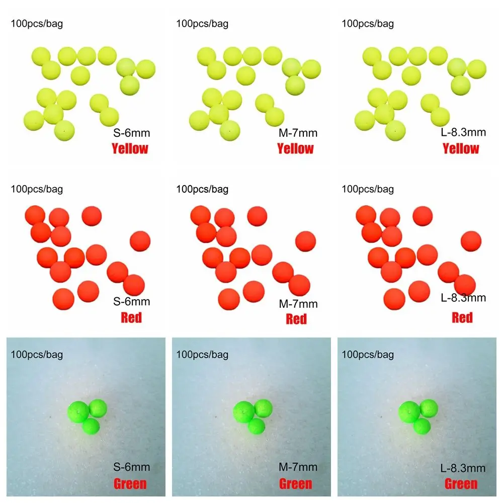 100PCS Hot EPS Stoppers Night Bottom Foam Floats Ball Beans Fishing Floats Beads