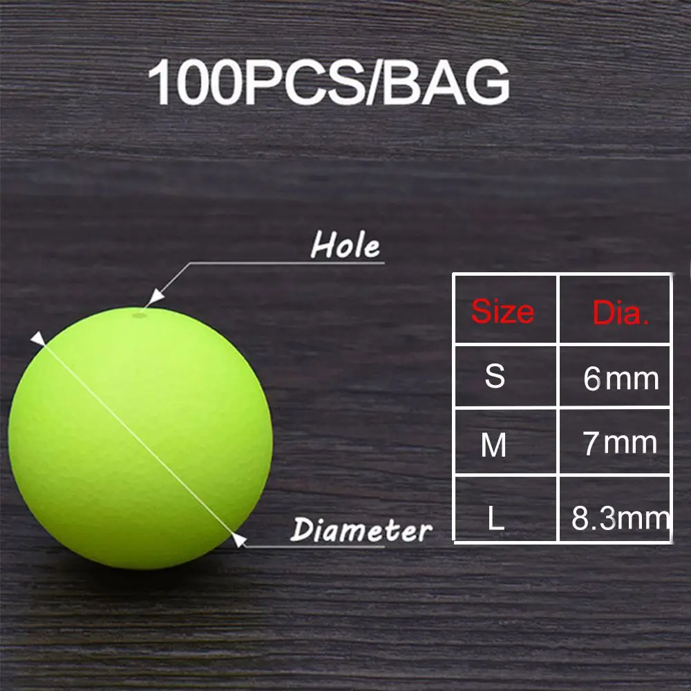 100PCS Hot EPS Stoppers Night Bottom Foam Floats Ball Beans Fishing Floats Beads