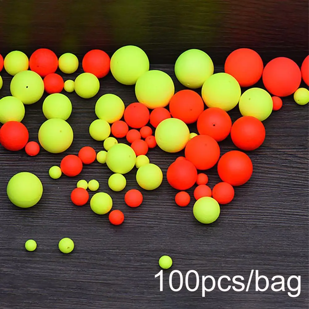 100PCS Hot EPS Stoppers Night Bottom Foam Floats Ball Beans Fishing Floats Beads