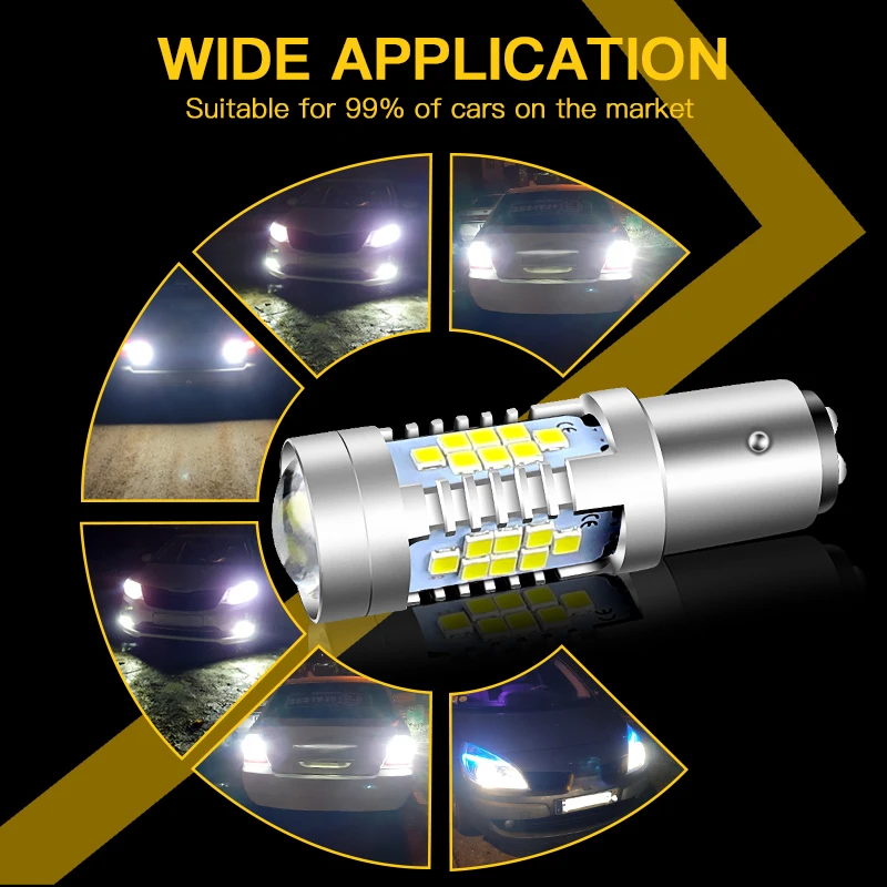 2pcs LED Daytime Running Light DRL Bulb Lamp Canbus No Error P21/5W 1157 BAY15D For Peugeot 408 308 3008 RCZ