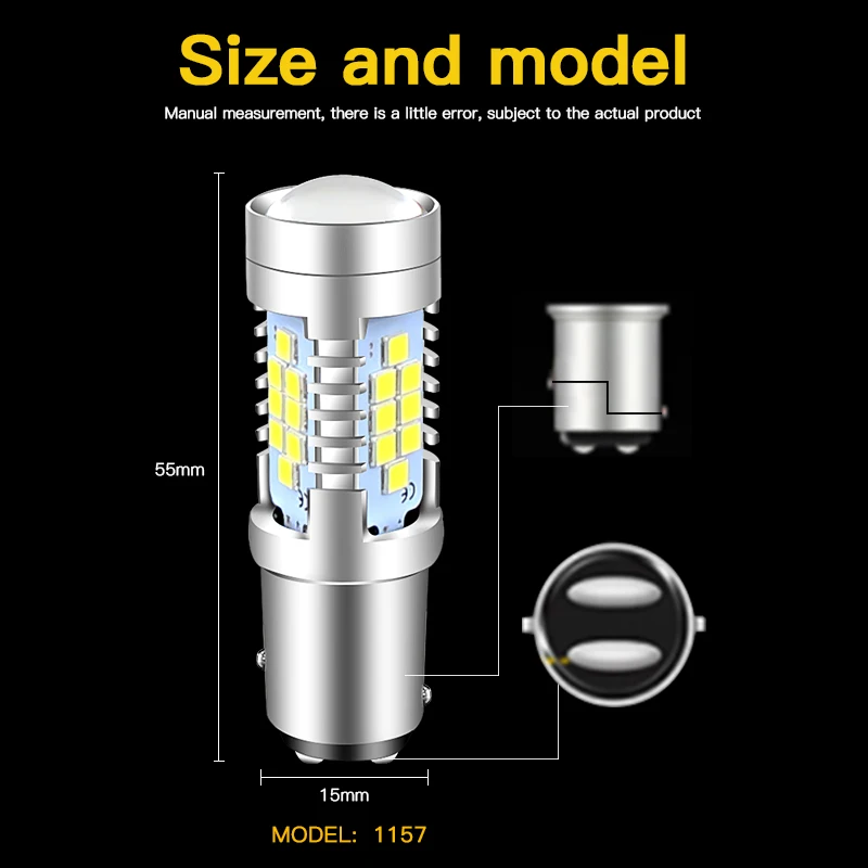 2pcs LED Daytime Running Light DRL Bulb Lamp Canbus No Error P21/5W 1157 BAY15D For Peugeot 408 308 3008 RCZ