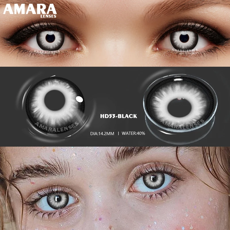 AMARA Cosplay Color Contact Lenses for Eyes Anime Eye Lens 1Pair White Black Lenses Contact Lenses Cosmetic Color Lens Eyes