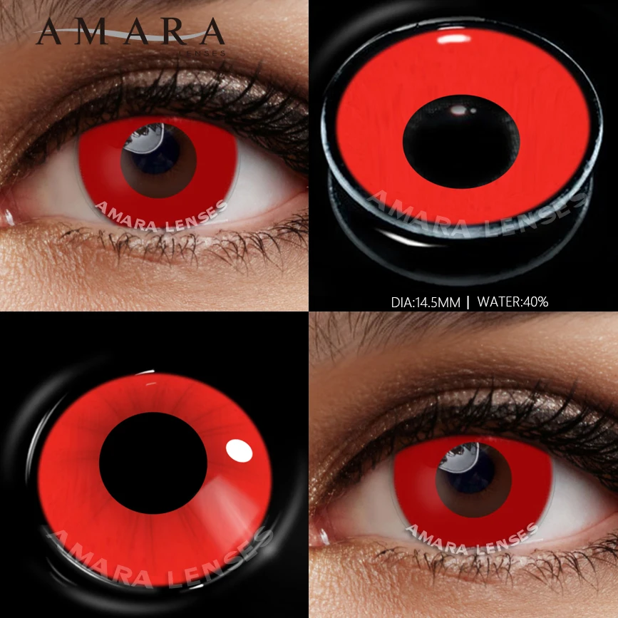 AMARA Cosplay Color Contact Lenses for Eyes Anime Eye Lens 1Pair White Black Lenses Contact Lenses Cosmetic Color Lens Eyes