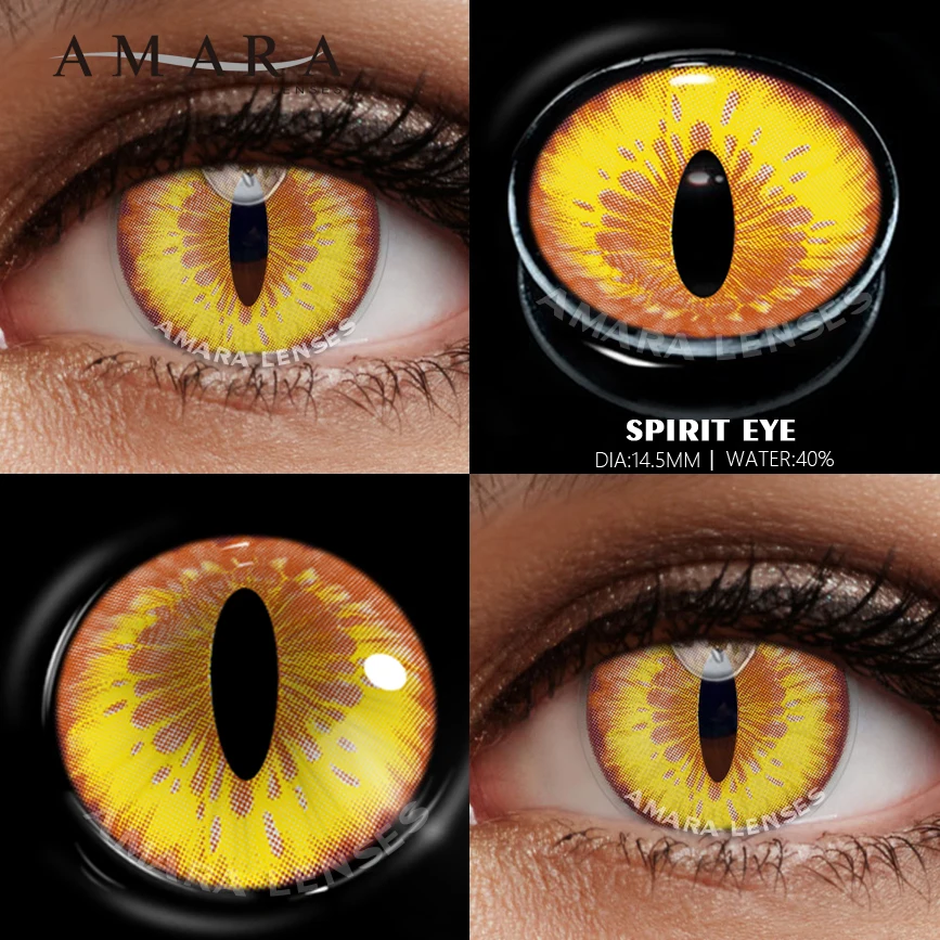 AMARA Cosplay Color Contact Lenses for Eyes Anime Eye Lens 1Pair White Black Lenses Contact Lenses Cosmetic Color Lens Eyes
