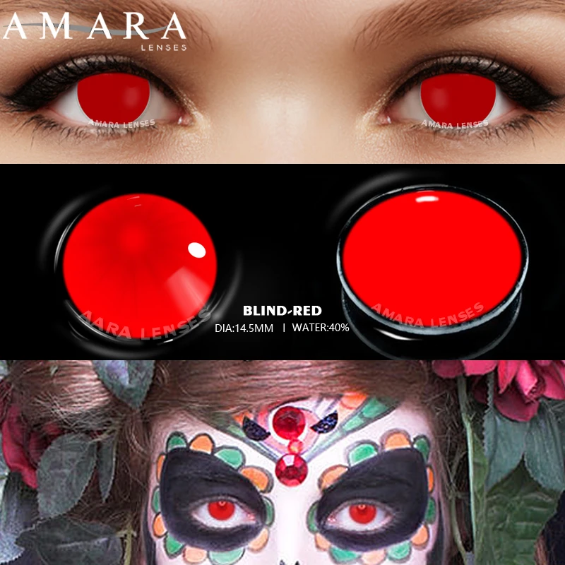AMARA Cosplay Color Contact Lenses for Eyes Anime Eye Lens 1Pair White Black Lenses Contact Lenses Cosmetic Color Lens Eyes