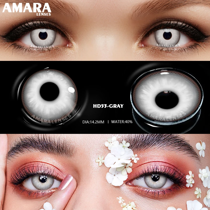 AMARA Cosplay Color Contact Lenses for Eyes Anime Eye Lens 1Pair White Black Lenses Contact Lenses Cosmetic Color Lens Eyes